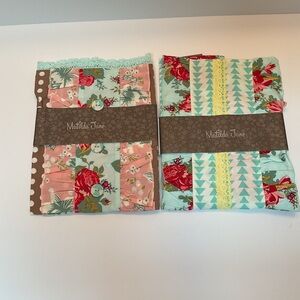 Matilda Jane 2 Pillow Shams 18” x 18” Multi Color Floral Ruffles Lace Polkadots